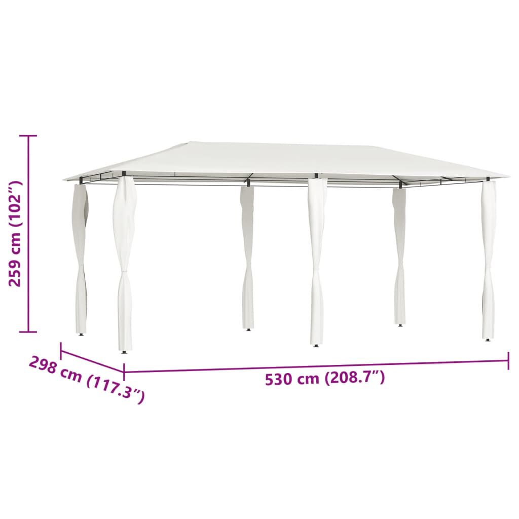 vidaXL Κιόσκι με Καλύμματα Στύλων Κρεμ 2,98x5,3x2,59 μ. 160 γρ./μ²