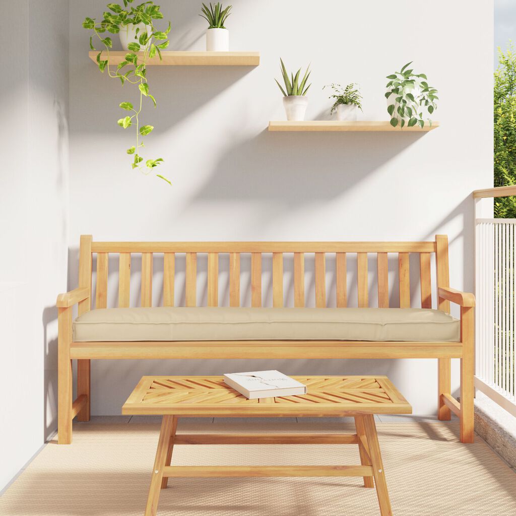 vidaXL Μαξιλάρι παλέτας για παγκάκι Μπεζ 200x40x8 cm Ύφασμα Oxford