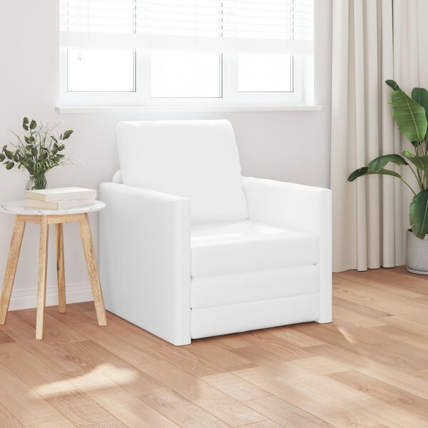 vidaXL Καθιστικό Κρεβάτι 2 σε 1 Λευκό 74x77x81 cm από Τεχνητό Δέρμα