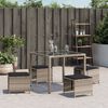 vidaXL Σκαμπό Κήπου 4 τεμ. Αν. Γκρι 41x41x36 εκ. Συνθ. Ρατάν Μαξιλάρια