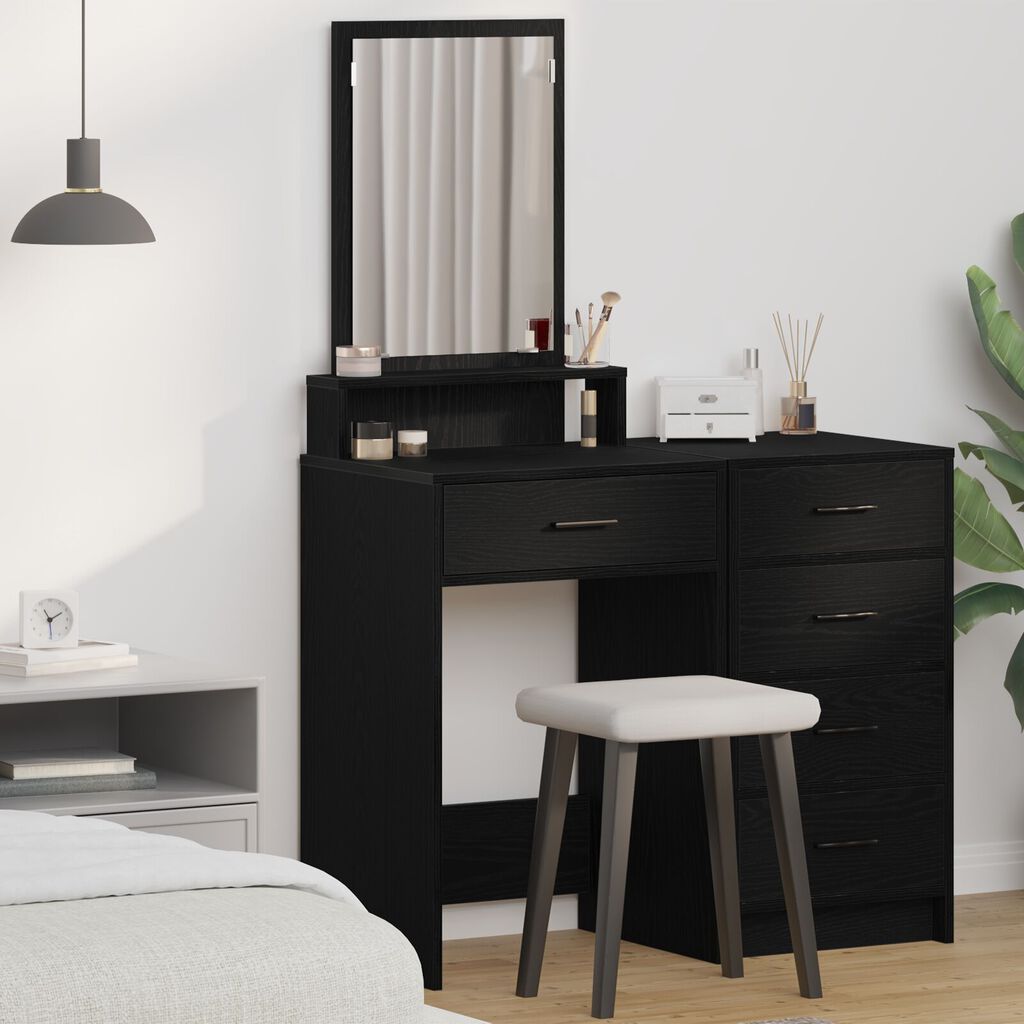 vidaXL Τουαλέτα με Συρτάρια Μαύρη Δρυς 50x41x140 εκ