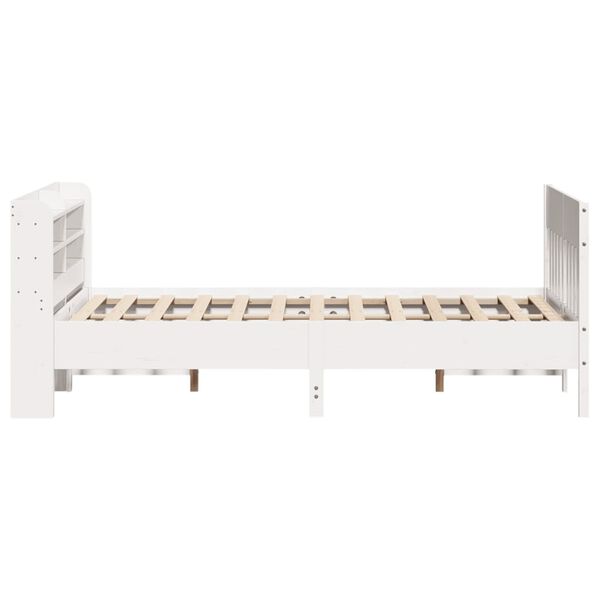 vidaXL Σκελετός Κρεβ. Χωρίς Στρώμα Λευκό 140x190 εκ Μασίφ Πεύκο