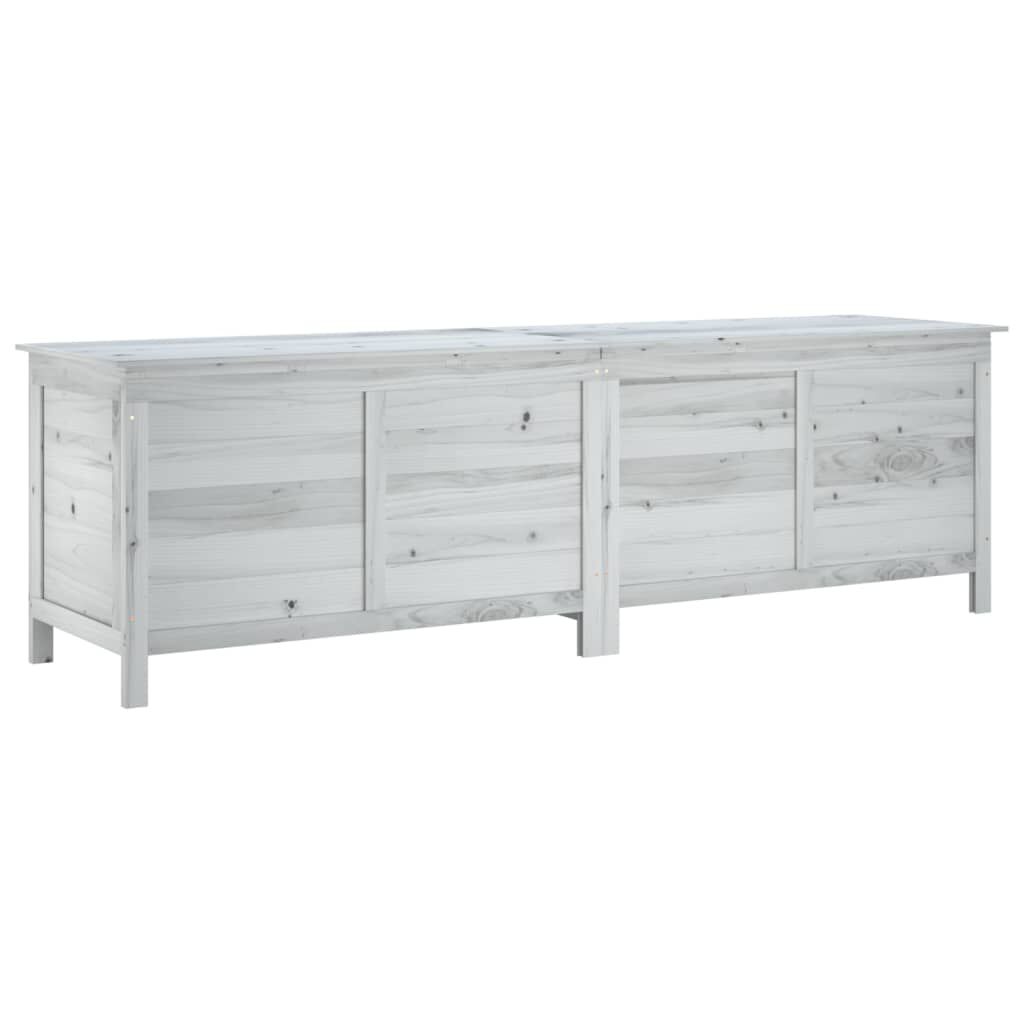 vidaXL Μπαούλο Αποθ. Κήπου Λευκό 198,5x50x56,5εκ Μασίφ Ξύλο Ελάτης