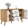 vidaXL Μπουφές OLDEN Λευκό & Καφέ 114x43x73,5 εκ. Μασίφ Ξύλο Πεύκου