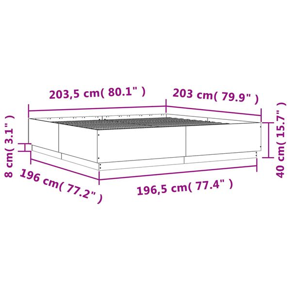 vidaXL Πλαίσιο Κρεβατιού Λευκό 200 x 200 εκ. από Επεξεργασμένο Ξύλο