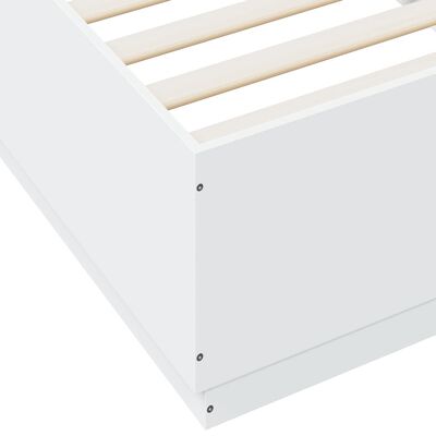 vidaXL Πλαίσιο Κρεβατιού με LED Λευκό 90 x 200 εκ. Επεξεργ. Ξύλο