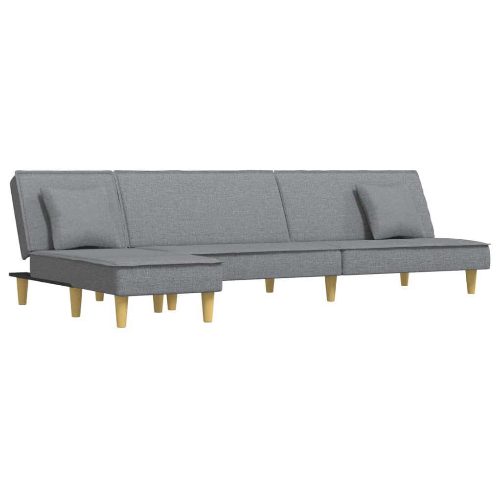 vidaXL Καναπές Κρεβάτι Γωνιακός Αν. Γκρι 255x140x70 εκ. Υφασμάτινος