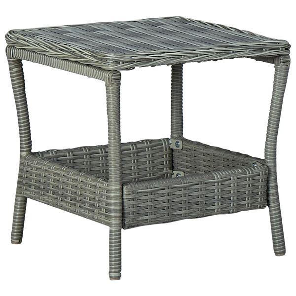 vidaXL Τραπεζάκι Κήπου Ανοιχτό Γκρι 45 x 45 x 46,5 εκ. Συνθετικό Ρατάν