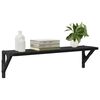 vidaXL Ράφια Τοίχου με ράφι 2 pcs Μαύρη Οξυά 60 x 15 x 15,5 cm