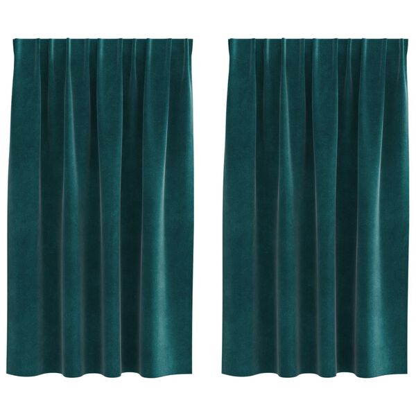 vidaXL Κουρτίνες 2 pcs Σκούρο πράσινο 140 x 140 cm Βελούδο