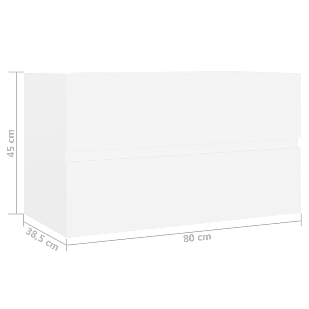 vidaXL Ντουλάπι Νιπτήρα Λευκό 80 x 38,5 x 45 εκ. από Επεξ. Ξύλο