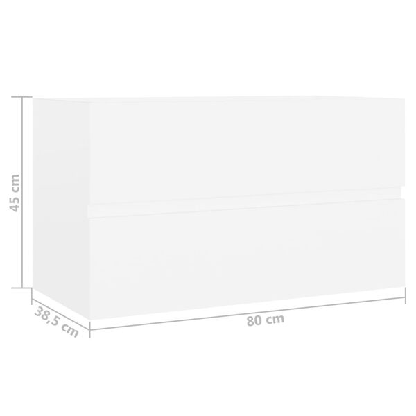 vidaXL Ντουλάπι Νιπτήρα Λευκό 80 x 38,5 x 45 εκ. από Επεξ. Ξύλο