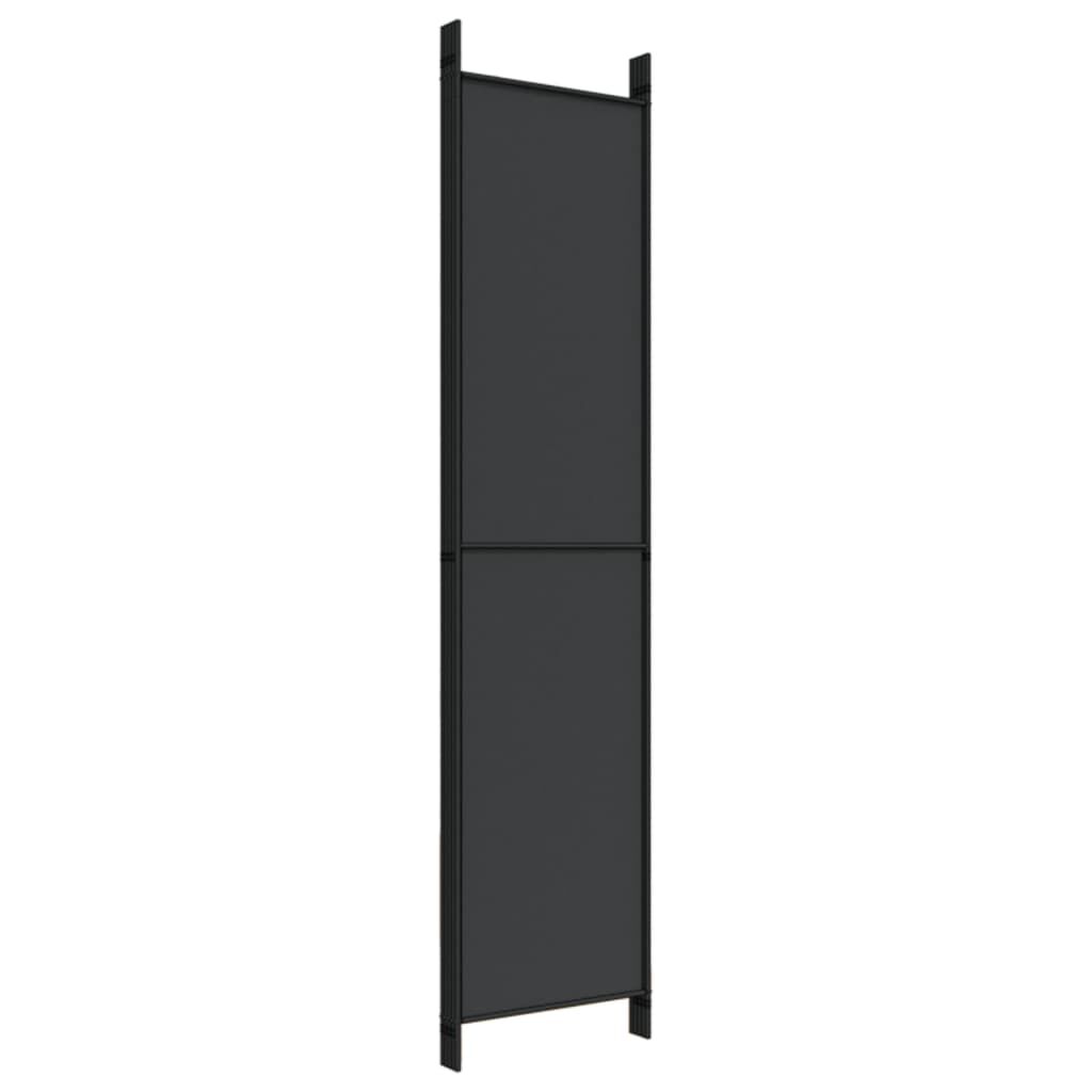 vidaXL Διαχωριστικό Δωματίου με 5 Πάνελ Μαύρο 250x220 εκ. από Ύφασμα
