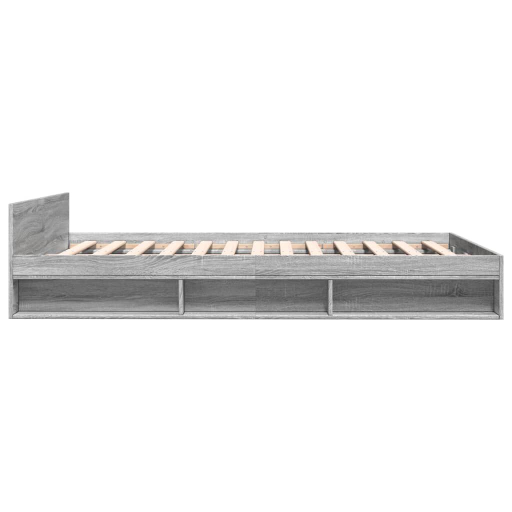 vidaXL Πλαίσιο Κρεβατιού με συρτάρια Γκρι sonoma 120x200εκ. Επεξ. Ξύλο