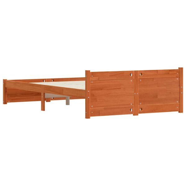 vidaXL Σκελετός Κρεβατιού Καφέ κεριού 120 x 200 cm Μασίφ ξύλο πεύκου