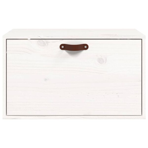 vidaXL Ντουλάπι Τοίχου Λευκό 60x30x35 εκ. από Μασίφ Ξύλο Πεύκου