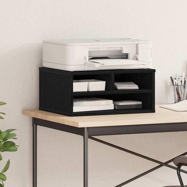 vidaXL Σταντ Εκτυπωτή Μαύρη δρυς 49 x 40 x 22.5 εκ Επεξεργασμένο ξύλο