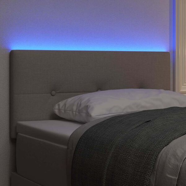 vidaXL LED Κεφαλάρι με φώτα λωρίδας LED με κεφαλάρι Taupe 80 cm ύφασμα