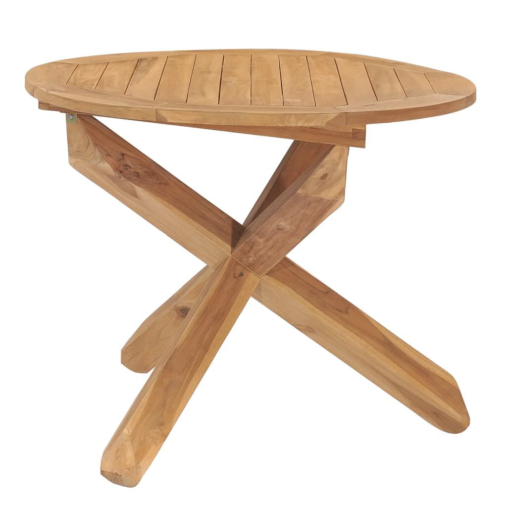 vidaXL Τραπεζαρία Κήπου Ø90 x 75 εκ. από Μασίφ Ξύλο Teak