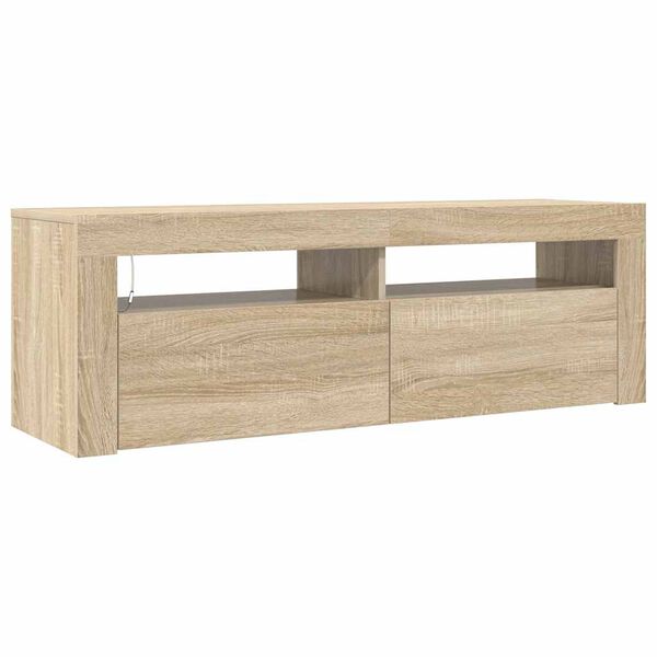 vidaXL Έπιπλο Τηλεόρασης με LED Sonoma Δρυς 120x35x40 εκ.