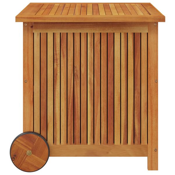 vidaXL Μπαούλο Αποθήκευσης Κήπου με Ρόδες 60x50x58 εκ. Μασίφ Ακακία