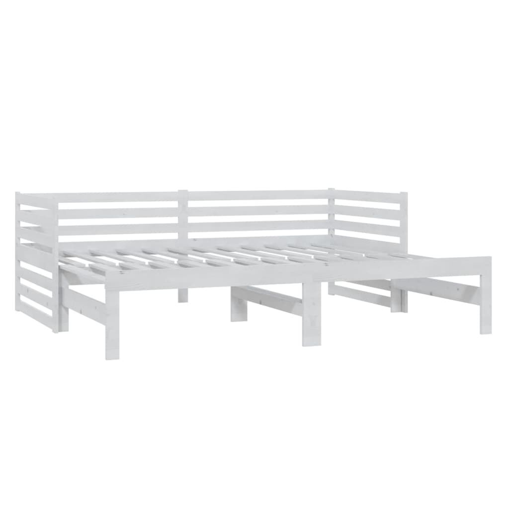 vidaXL Καναπές Κρεβάτι Λευκός 2 x (90 x 200) εκ. από Μασίφ Ξύλο Πεύκου