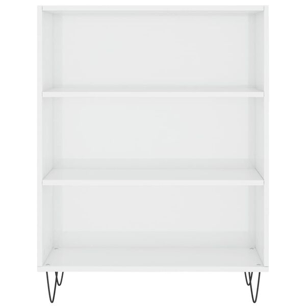 vidaXL Βιβλιοθήκη Γυαλιστερό Λευκό 69,5x32,5x90 εκ. Επεξεργασμένο Ξύλο