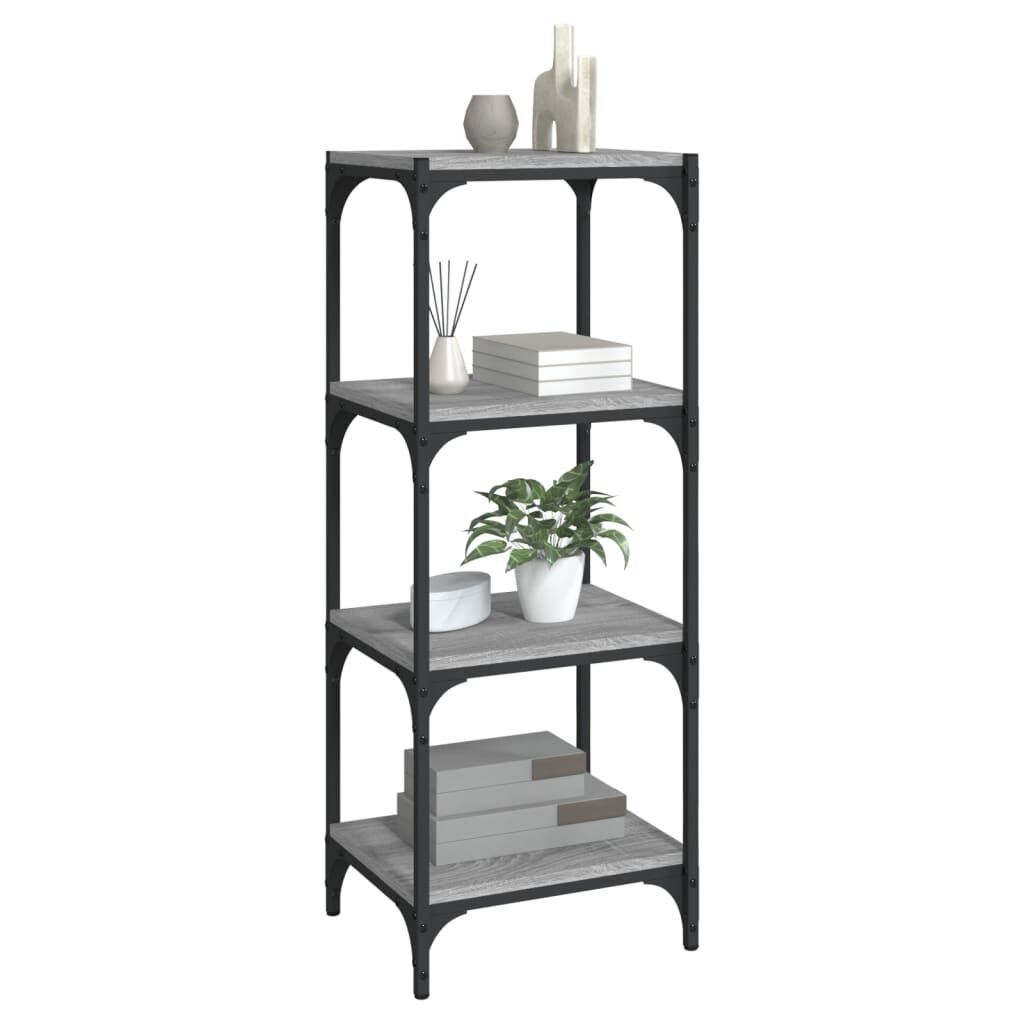 vidaXL Βιβλιοθήκη Γκρι Sonoma 40 x 33 x 100 εκ. Επεξ. Ξύλο & Ατσάλι