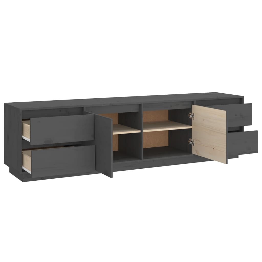 vidaXL Έπιπλο Τηλεόρασης Γκρι 176x37x47,5 εκ. από Μασίφ Ξύλο Πεύκου