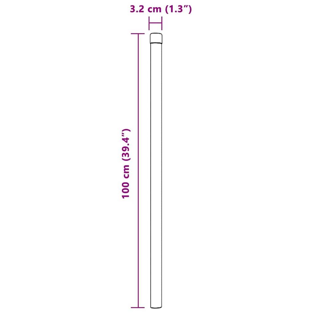 vidaXL Πό posts φράχτη 2 pcs Ασημί 100 cm Ατσάλι με Επικάλυψη Πούδρας