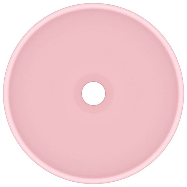 vidaXL Νιπτήρας Πολυτελής Στρογγυλός Ροζ Ματ 32,5x14 εκ. Κεραμικός