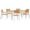 vidaXL ΣετΤραπεζαρίαςΚήπου 7 pcs Καφέ Στερεό Ακακία