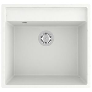 vidaXL Νεροχύτης με Οπή Υπερχείλισης Λευκός Γρανιτένιος