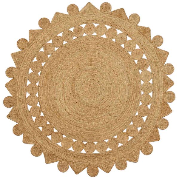 vidaXL Χαλί Καφέ Ø 210 cm Γιούτα