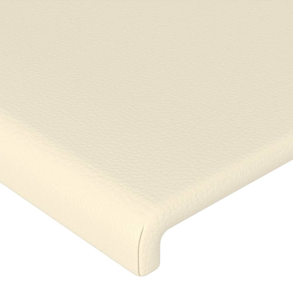 vidaXL Κεφαλάρι Κρεβατιού LED Κρεμ 90x5x118/128 εκ