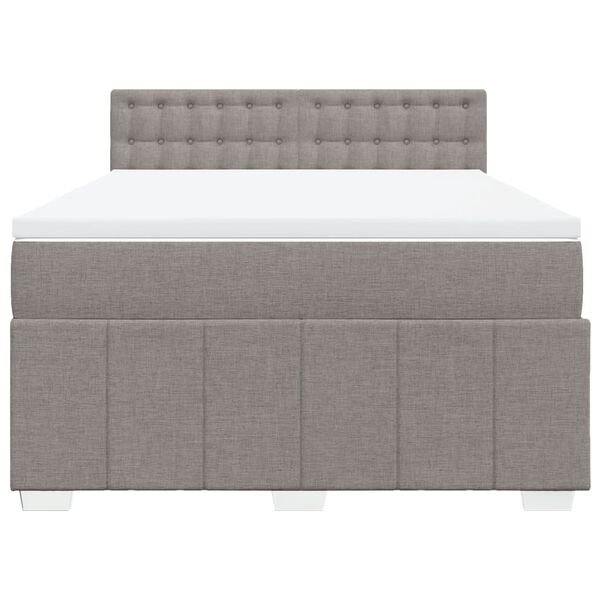 vidaXL &Kappa;&rho;&epsilon;&beta;ά&tau;&iota; Boxspring &mu;&epsilon; &Sigma;&tau;&rho;ώ&mu;&alpha; Taupe 140x200 &epsilon;&kappa;. &Upsilon;&phi;&alpha;&sigma;&mu;ά&tau;&iota;&nu;&omicron;