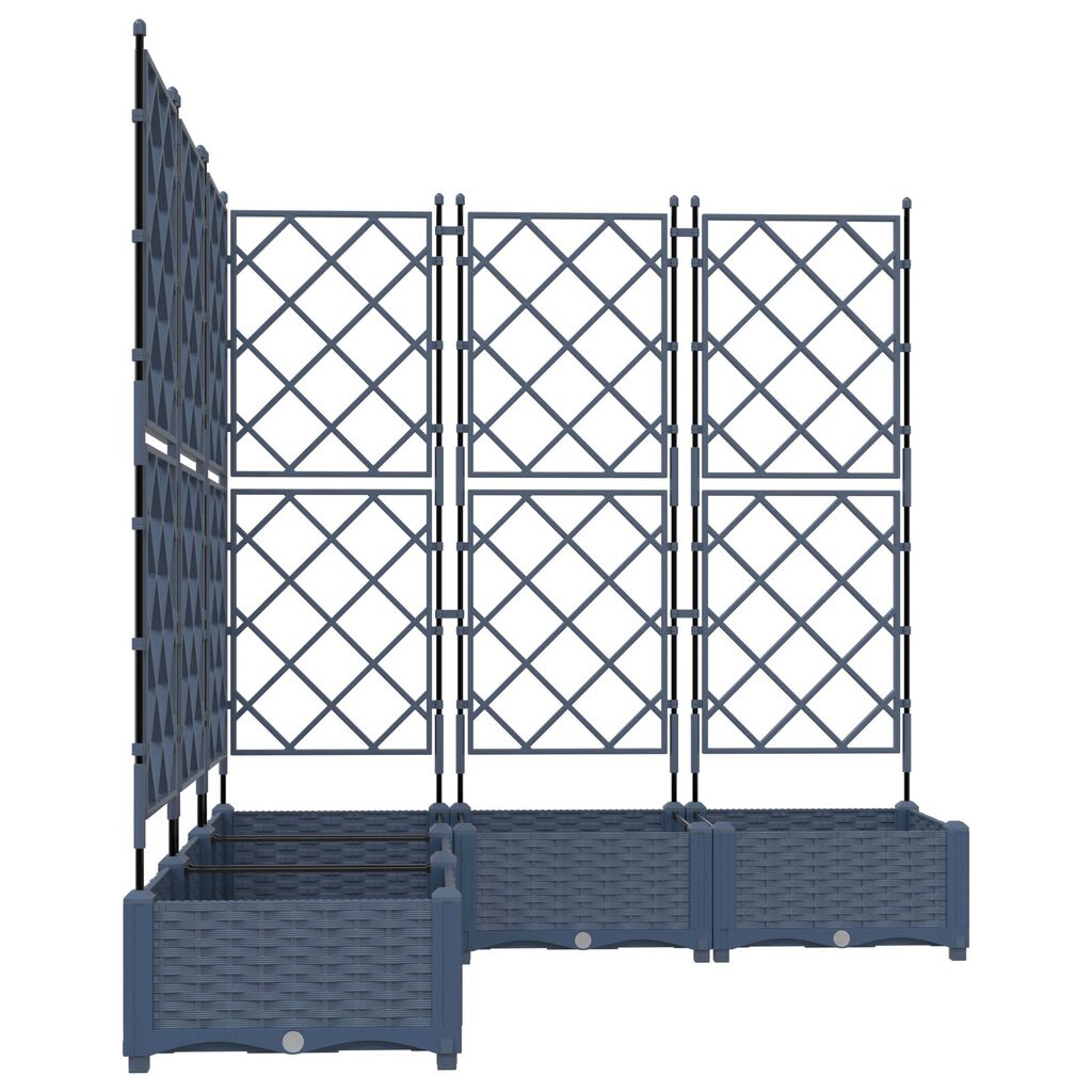 vidaXL Γλάστα Κήπου με Πλέγμα 5 τμχ Γκρι 120x120x125.5 εκ