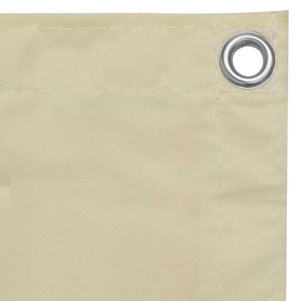 vidaXL Διαχωριστικό Βεράντας Κρεμ 120 x 500 εκ. Ύφασμα Oxford