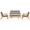 vidaXL Κήπου Καρέκλες με Τραπέζι 4 pcs Γκρι 90 x 45 x 40 cm