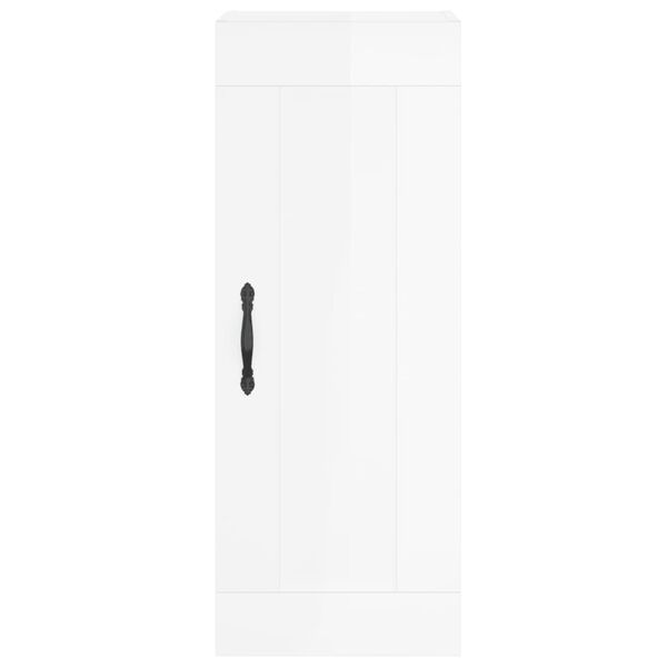 vidaXL Ντουλάπι Γυαλ. Λευκό 34,5 x 34 x 180 εκ. από Επεξεργασμένο Ξύλο