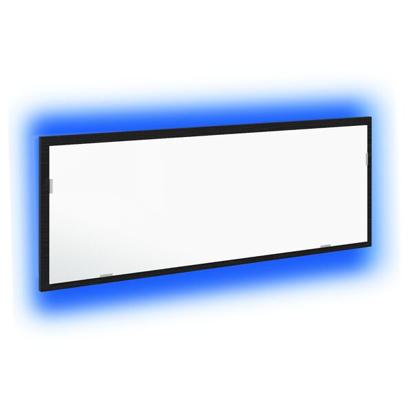 vidaXL Καθρέφτης μπάνιου LED Μαύρη Οξυά 100 x 8,5 x 37 εκ. Γυαλί