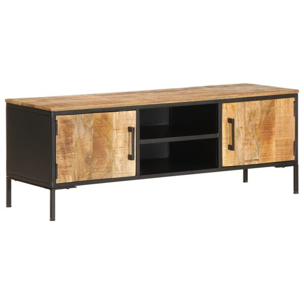 vidaXL Έπιπλο Τηλεόρασης 110x35x40 εκ. Ακατέργαστο Μασίφ Ξύλο Μάνγκο