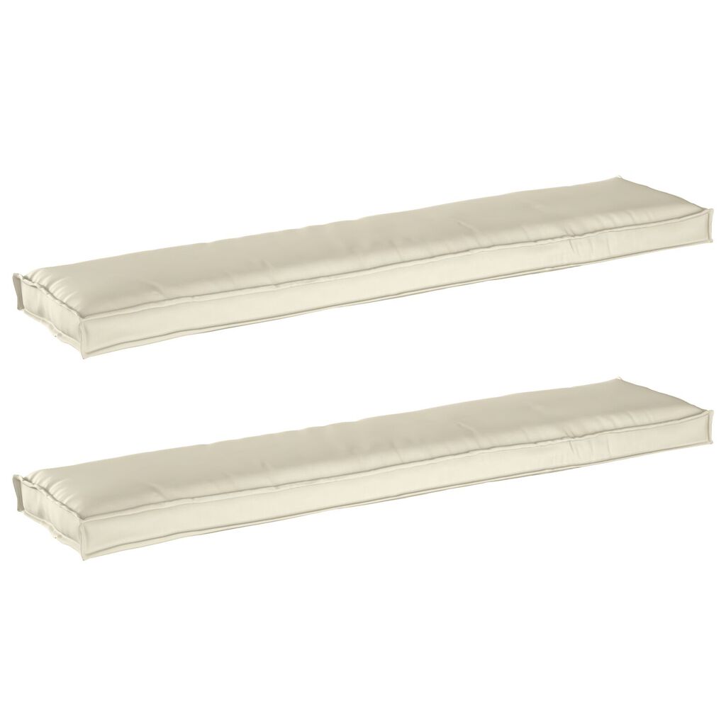 vidaXL Μαξιλάρια Παλέτας για Παγκάκι 2 τμχ Κρεμ 180x40x8 εκ. Ύφασμα Oxford