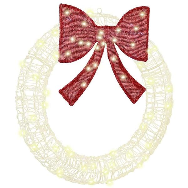 vidaXL &Sigma;&tau;&epsilon;&phi;ά&nu;&iota; &mu;&epsilon; 60 LED &Theta;&epsilon;&rho;&mu;ό &lambda;&epsilon;&upsilon;&kappa;ό 76 x 8.5 x 76 &epsilon;&kappa; &Alpha;&kappa;&rho;&upsilon;&lambda;&iota;&kappa;ό