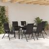vidaXL Σέτ φαγητού για κήπο 7 pcs Μαύρος καφές Πολυ ράταν