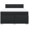 vidaXL Κρεβάτι Boxspring με Στρώμα Μαύρο 140x200εκ.από Συνθετικό Δέρμα