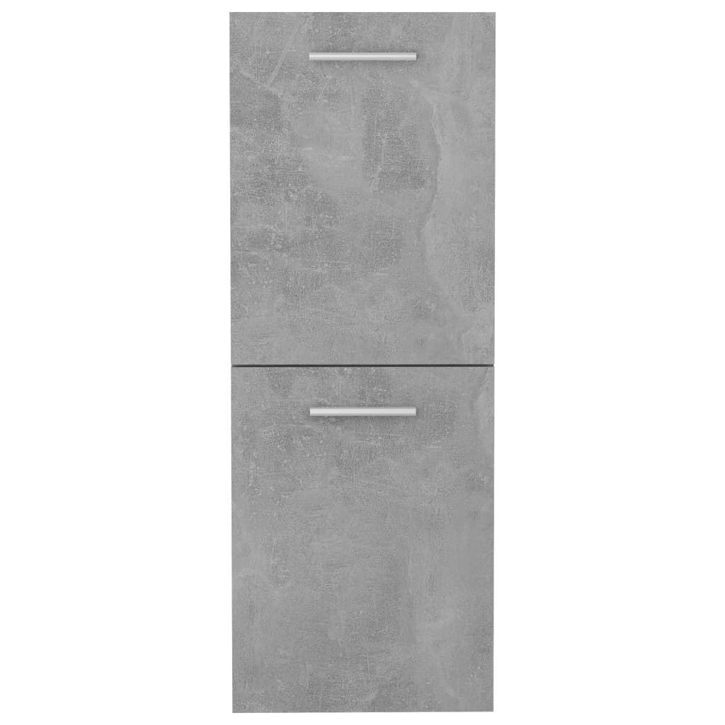 vidaXL Ντουλάπι Μπάνιου Γκρι Σκυροδέματος 30x30x80 εκ. από Επεξ. Ξύλο