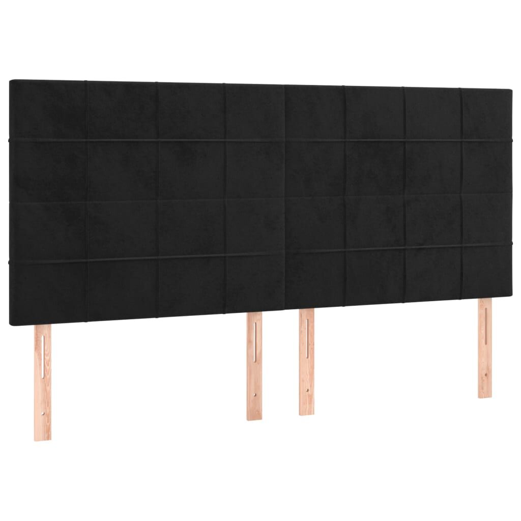 vidaXL Κεφαλάρια Κρεβατιού 4 τεμ. Μαύρα 80 x 5 x 78/88 εκ. Βελούδινο