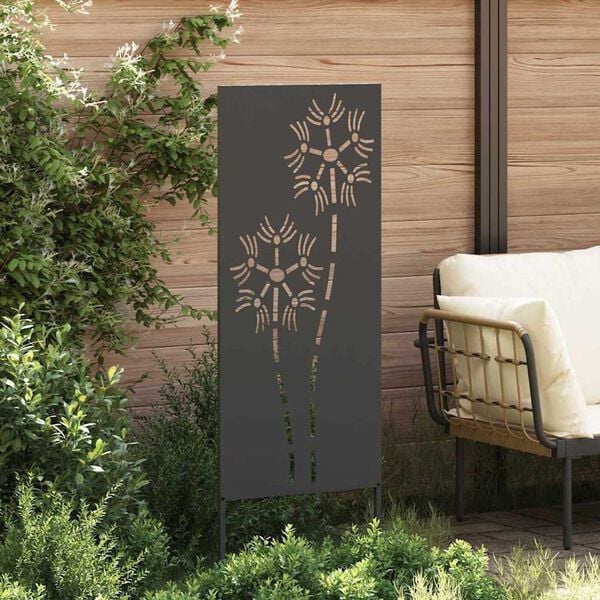 vidaXL Διακοσμητική Πλάκα Κήπου Άλλο Μαύρο 50 x 140 cm