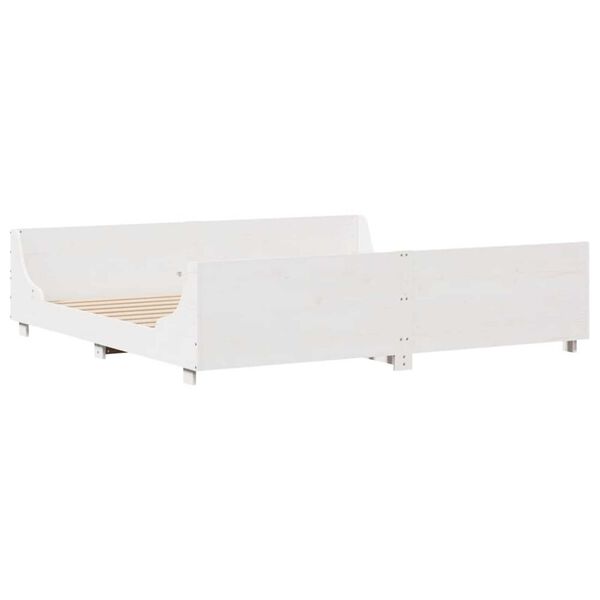 vidaXL Σκελετός Κρεβ. Χωρίς Στρώμα Λευκό 180x200 εκ Μασίφ Πεύκο